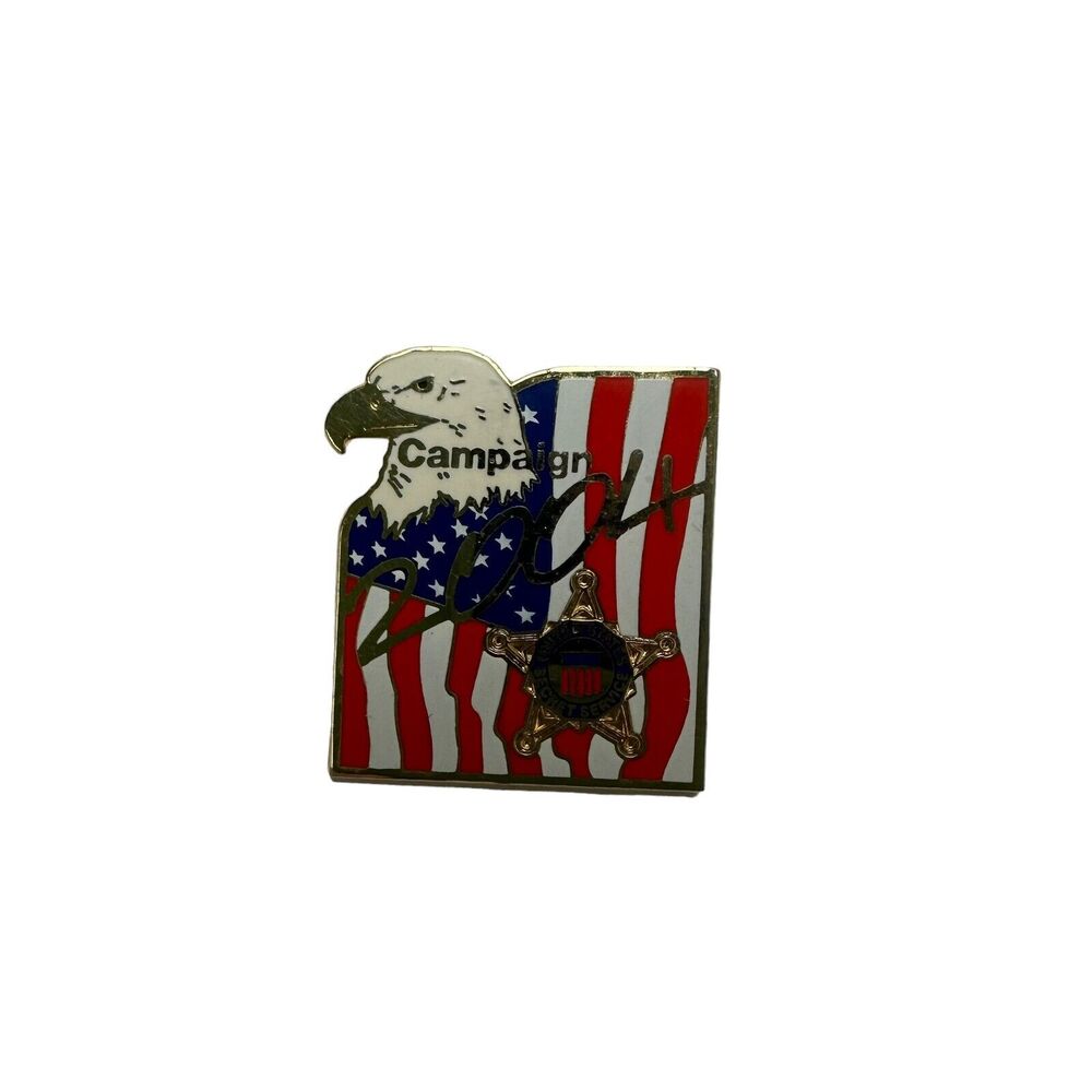 Vintage 2004 SECRET SERVICE Pin Election Campaign American Flag Eagle